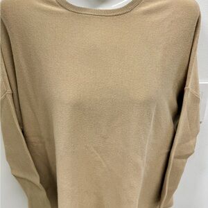 Elegant Beige Women's Crew Neck Sweater